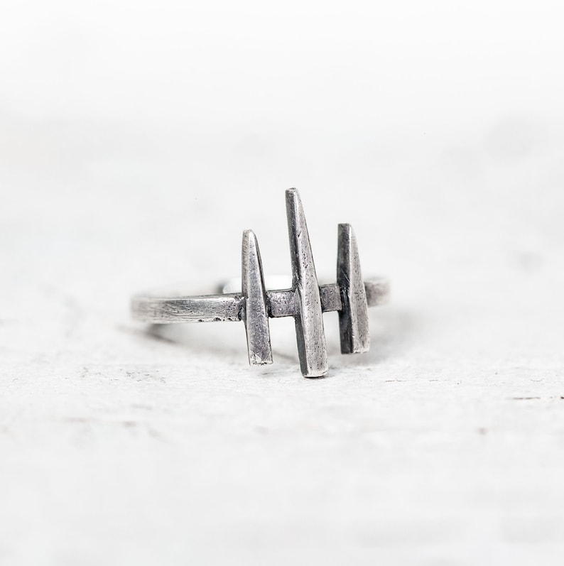Punk Ring Goth Ring Spike Jewelry Edgy Ring Witchy Gothic Ring For Her Israel Jewelry Witchcraft Oxidized Silver Modern Witch Ring