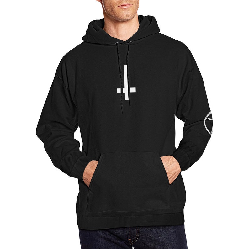 Antichrist Inverted Cross Wiccan Hoodie Pentagram