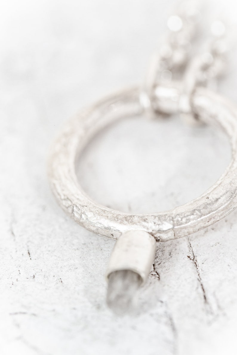 Circle Necklace Silver Chain Necklace Gothic Necklace Pendant Necklace Sterling Silver Curb Link Chain Raw Crystal Quartz Necklace