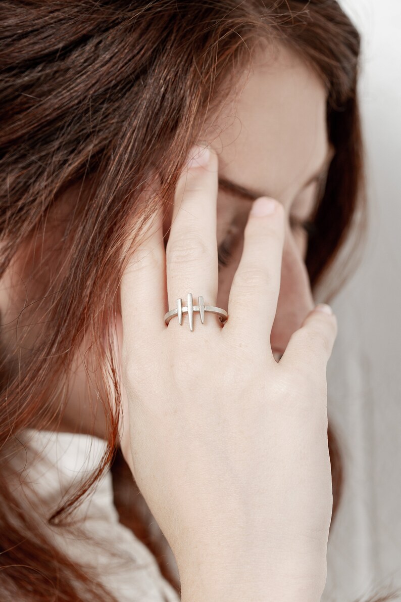 Punk Ring Goth Ring Spike Jewelry Edgy Ring Witchy Gothic Ring For Her Israel Jewelry Witchcraft Oxidized Silver Modern Witch Ring