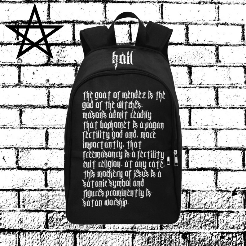 Baphomet Backpack Hail Satan Satanic Backpack Leviathan Cross