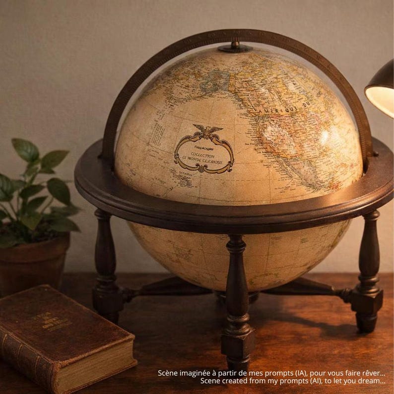 Vintage World Globe 16” French – Replogle Wood Stand Cold War Era - Etsy