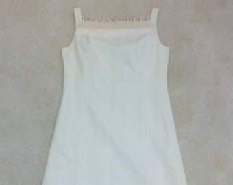 1960s White Cotton Dress / Vintage Sleeveless Shift | Etsy