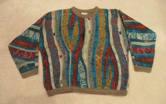 90s Coogi Colorful Abstract Sweater Lg.