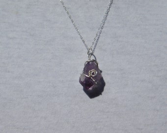 Amethyst Crystal Point in Sterling Silver