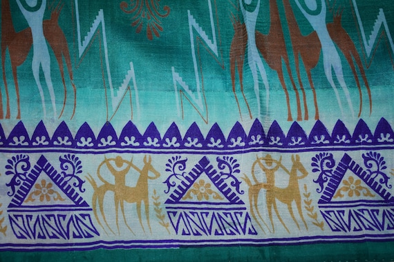 Saree vert 100 % Warli Pure soie Warli % Sari impression Design artisanat tissu imprimé Vintage 1cd7b3 Saree vert 100 % Warli Pure soie Warli % Sari impression Design artisanat tissu imprimé Vintage 1cd7b3