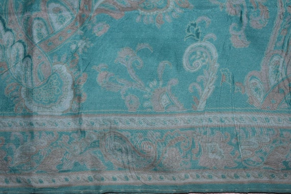 Saree Turquoise Turquoise Saree 100 % Pure soie de Sari imprimé Floral Print Design artisanat tissu imprimé Vintage f14943 Saree Turquoise Turquoise Saree 100 % Pure soie de Sari imprimé Floral Print Design artisanat tissu imprimé Vintage f14943
