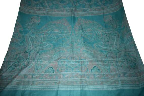 Saree Turquoise Turquoise Saree 100 % Pure soie de Sari imprimé Floral Print Design artisanat tissu imprimé Vintage f14943 Saree Turquoise Turquoise Saree 100 % Pure soie de Sari imprimé Floral Print Design artisanat tissu imprimé Vintage f14943