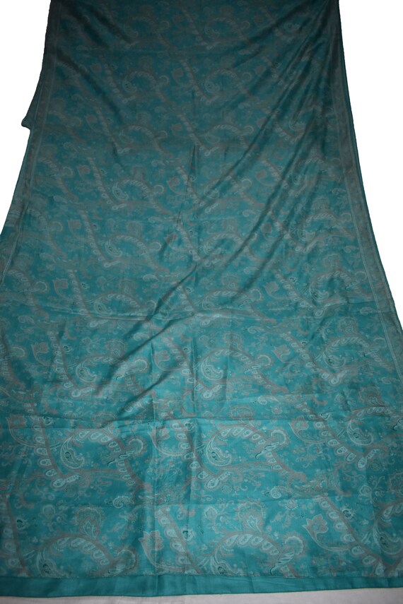 Saree Turquoise Turquoise Saree 100 % Pure soie de Sari imprimé Floral Print Design artisanat tissu imprimé Vintage f14943 Saree Turquoise Turquoise Saree 100 % Pure soie de Sari imprimé Floral Print Design artisanat tissu imprimé Vintage f14943