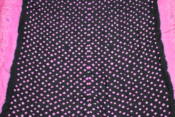 Saree noir 100 % Pure Pure % soie Bandhani Sari impression Design artisanat tissu imprimé vintage 6f8b9b Saree noir 100 % Pure Pure % soie Bandhani Sari impression Design artisanat tissu imprimé vintage 6f8b9b