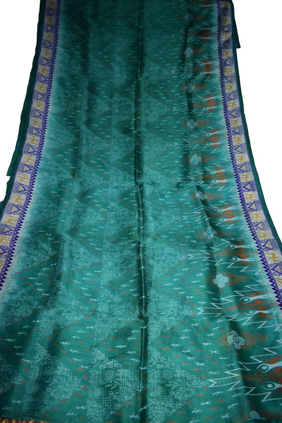 Saree vert 100 % Warli Pure soie Warli % Sari impression Design artisanat tissu imprimé Vintage 1cd7b3 Saree vert 100 % Warli Pure soie Warli % Sari impression Design artisanat tissu imprimé Vintage 1cd7b3
