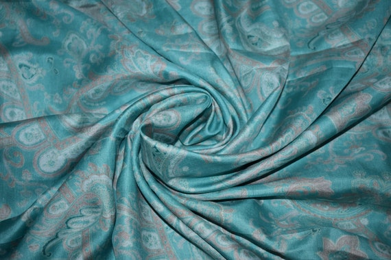 Saree Turquoise Turquoise Saree 100 % Pure soie de Sari imprimé Floral Print Design artisanat tissu imprimé Vintage f14943 Saree Turquoise Turquoise Saree 100 % Pure soie de Sari imprimé Floral Print Design artisanat tissu imprimé Vintage f14943