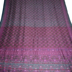 Vintage Printed Sari Pink Tussar Silk Floral Print 5Yrd Saree Design Craft Fabric