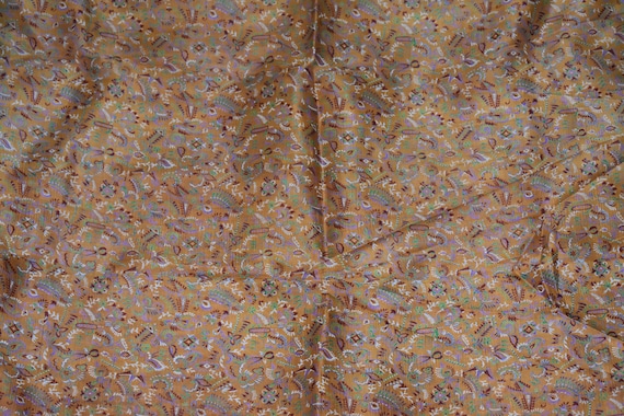 Saree Orange/noir 100 % de Pure soie de % Sari Floral Print Design artisanat tissu imprimé Vintage cbd58a Saree Orange/noir 100 % de Pure soie de % Sari Floral Print Design artisanat tissu imprimé Vintage cbd58a