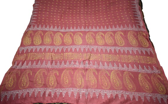 Saree rose coton Floral soie de Sari imprimé Floral coton Print Design artisanat tissu imprimé Vintage 87bc5b Saree rose coton Floral soie de Sari imprimé Floral coton Print Design artisanat tissu imprimé Vintage 87bc5b