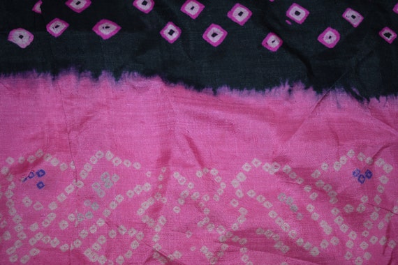 Saree noir 100 % Pure Pure % soie Bandhani Sari impression Design artisanat tissu imprimé vintage 6f8b9b Saree noir 100 % Pure Pure % soie Bandhani Sari impression Design artisanat tissu imprimé vintage 6f8b9b
