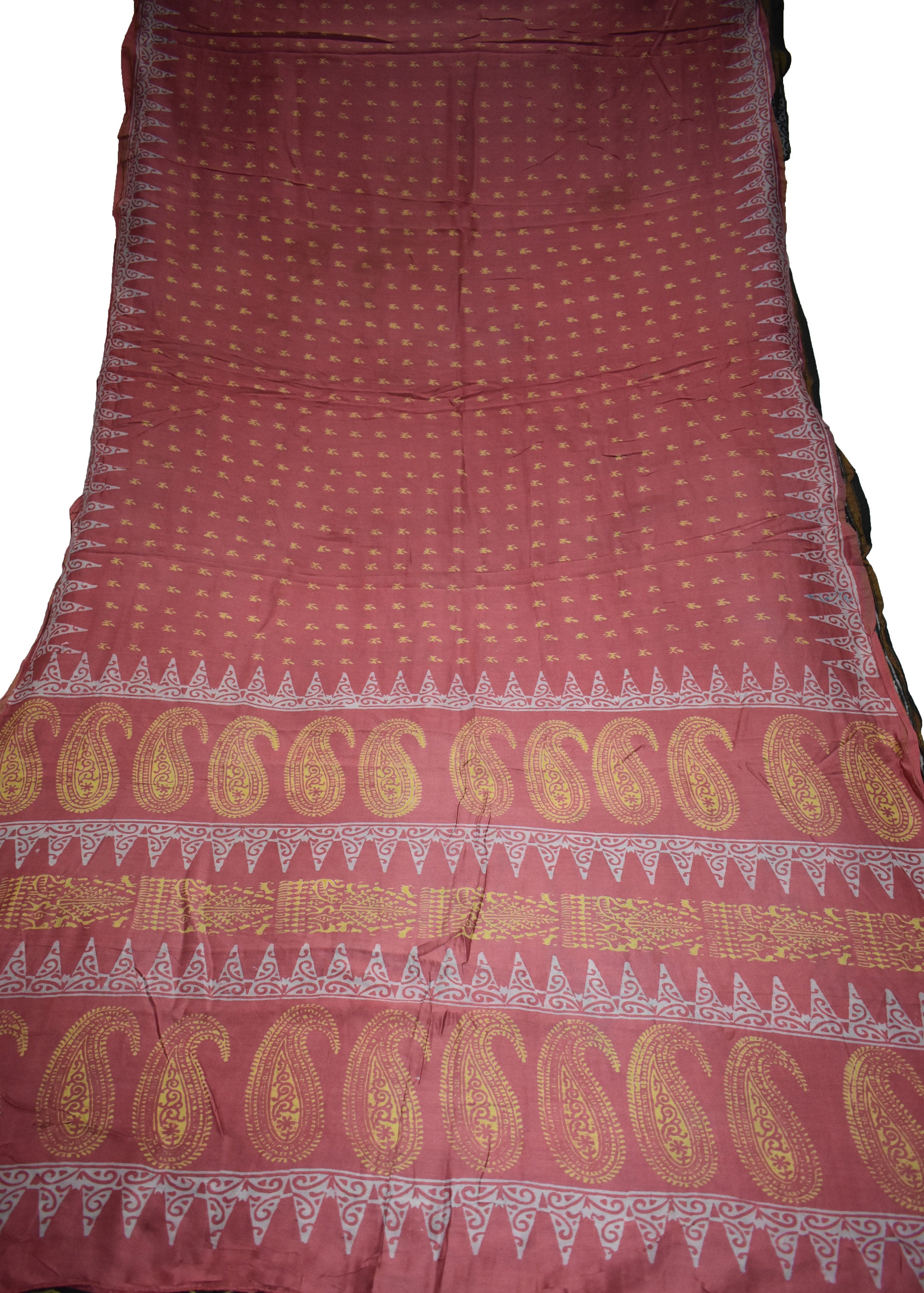 Saree rose coton soie de Sari imprimé Floral Print Design artisanat tissu imprimé Vintage Saree rose coton Floral soie de Sari imprimé Floral coton Print Design artisanat tissu imprimé Vintage 87bc5b