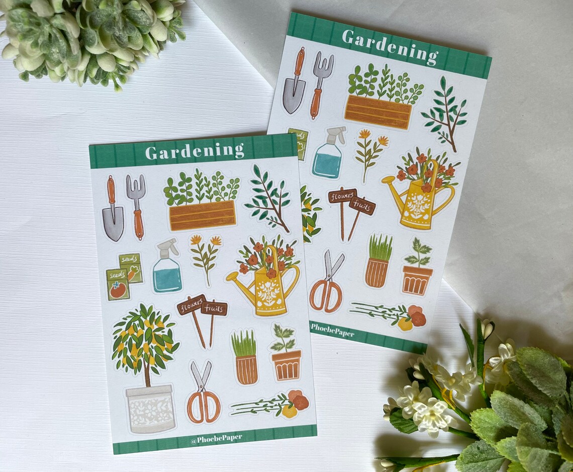 Gardening Sticker/ Garden / Spring Stickers Sticker Sheet Etsy