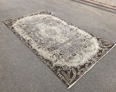 267x154,Anatolian Turkish Rug,Gray rug,Bohemian rug,Oushak vintage rug,Area rug,Turkish vintage rug,Floor rug,Home decor,overdyed Rug,wool r
