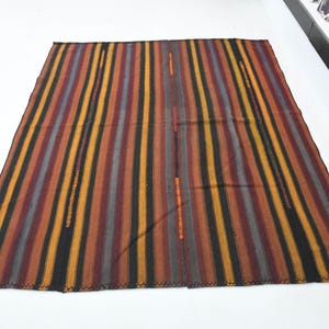 5x6 Striped  Kilim Rug, vintage  Kilim, Soft kilim rug, Kilim runner rug , kilim    Oushak, Turkish kilim rug , striped kilim 5x6 rug