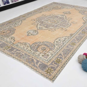 7x11 Turkish vintage rug, vintage rug, handmade rug, neutral rug, original rug, decorative rug, area rug, home decor, turkish rug