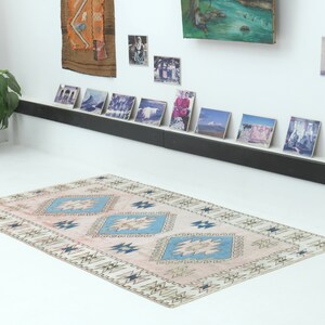 4x6 Turkish  rug, Bohemian rug, vintage rug, oushak rug,  Wool rug, Carpet rug, original rug, Decorative rug, Handmade rug, small rug