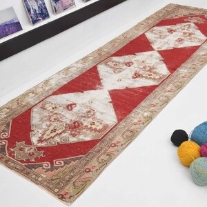 3x10 Turkish  Runner Rug, hallway runner, Entryway rug, Turkish runner rug , Vintage runner, Oushak runner rug, Handmade runner,  runner