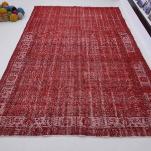 7x10  Red vintage  rug, turkish red rug, vintage rug, Area rug , wool rug, Carpet rug, Turkey rug, Decorative rug, Handmade rug, rugs