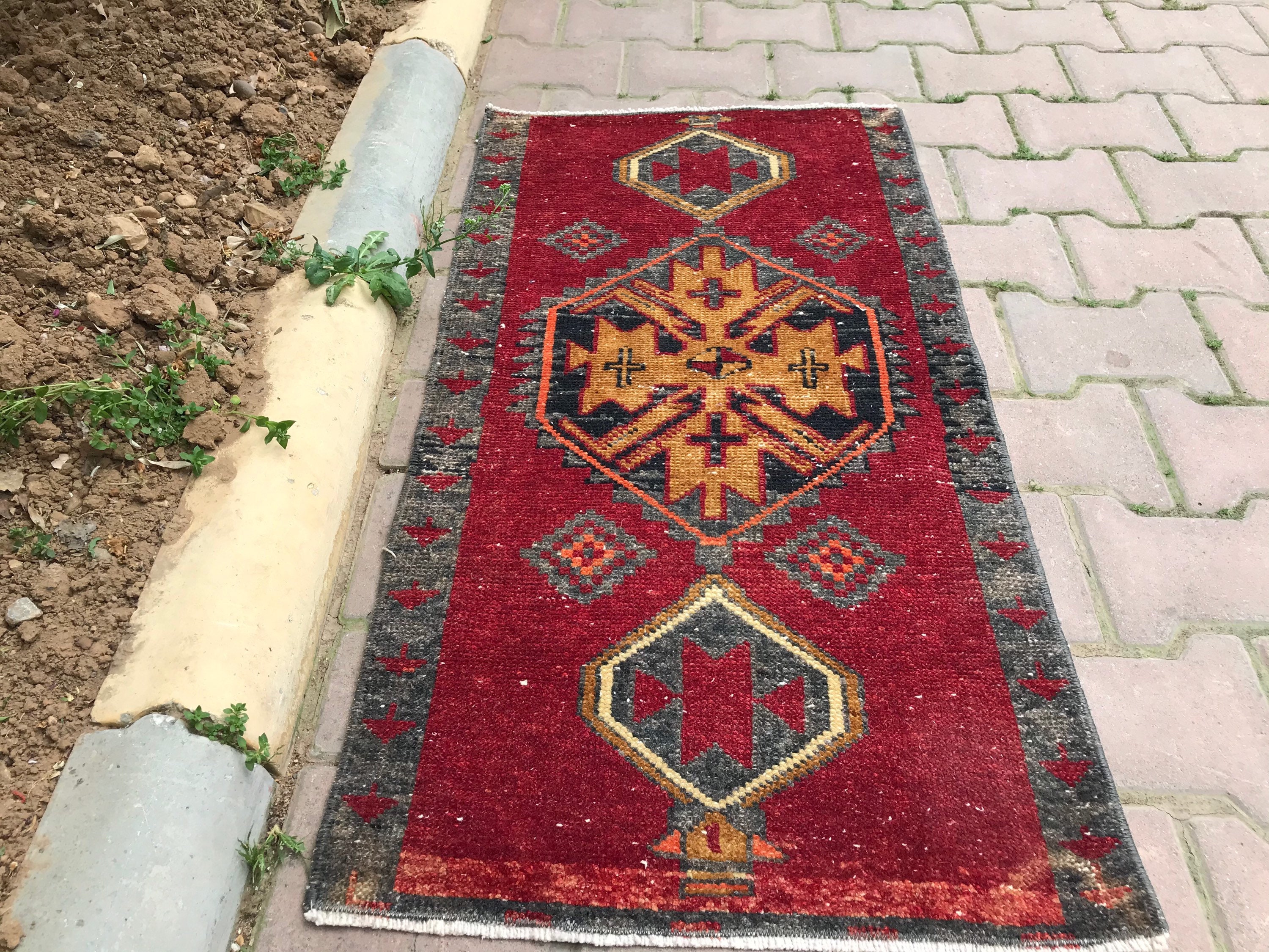 Door Mat Red Rug1'8x3'4 feet Small rugOut door Rug Etsy