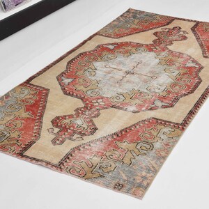 4x6 Turkish vintage rug,oushak rug, carpet rug, Anatolian  rug, Turkish handwoven  rug, Turkish rug, wool rug, decorative rug,rugs
