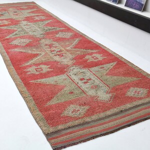 3x12 Runner Rug, hallway runner, Entryway rug, Turkish runner rug , Vintage runner, Oushak runner rug, Handmade runner,  kids runner