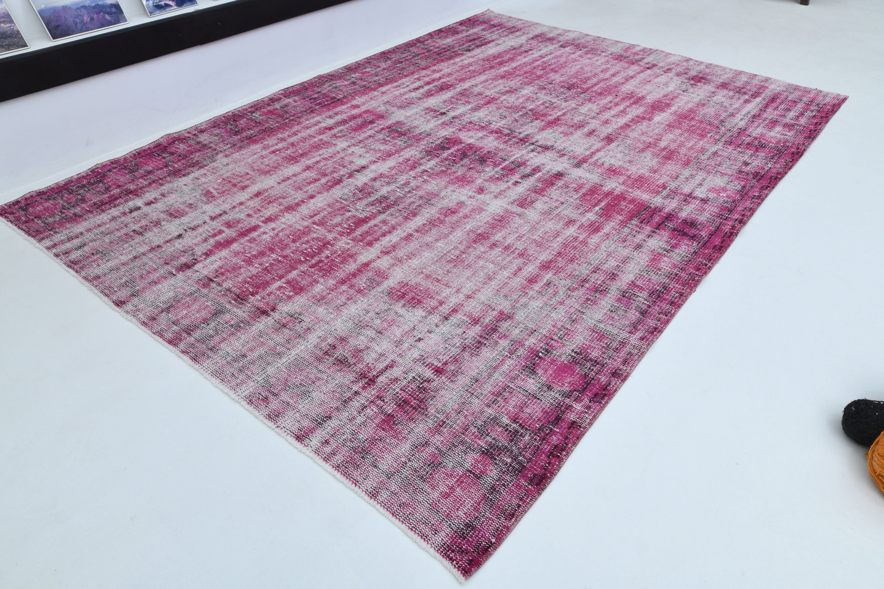 6x9 トルコのピンクのラグ、ヴィンテージラグ、手作りラグ