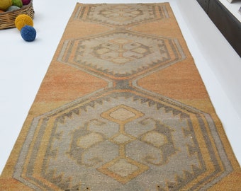 3x11  Runner Rug, hallway runner, Entryway rug, Turkish runner rug , Vintage runner, Oushak runner rug, Handmade runner,  long runner