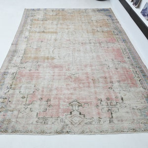 6x9 Turkish pastel  rug, oushak rug, carpet rug, Anatolian  rug, Turkish handwoven  rug, Turkish rug, wool rug, decorative rug, 6x9  rug