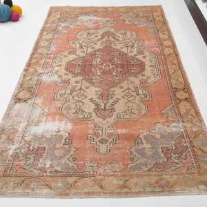 4x8 Turkish pastel  rug, oushak rug, carpet rug, Anatolian  rug, Turkish handwoven  rug, Turkish rug, wool rug, decorative rug