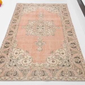 4x7 Turkish pastel  rug, oushak rug, carpet rug, Anatolian  rug, Turkish handwoven  rug, Turkish rug, wool rug, decorative rug