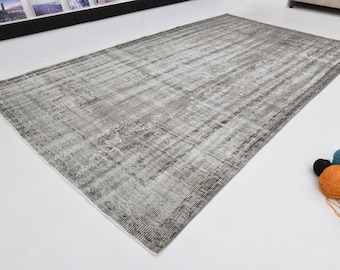 6x10 Turkish Rug , vintage Rug, Anatolian rug, Turkish handwoven rug , Turkish gray rug, Area rug, wool rug, decorative rug 6x10