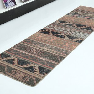 2x7  Patchwork  runner rug, Small Turkish runner rug, runner rug, Anatolian rug, Decorative runner rug, Oushak runner rug,  2x7 runner