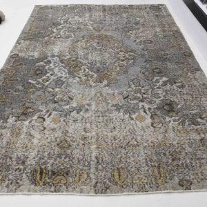 6x9  Turkish gray  rug, Oushak rug, bohemian  rug, Area rug, Wool rug , Carpet rug, persian rug, Decorative rug, Handmade rug  overdyed