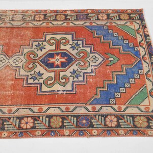 3x9 Turkish Runner Rug, hallway runner, Entryway rug, Turkish runner rug ,Vintage runner, Oushak runner rug, Handmade runner, runner rug