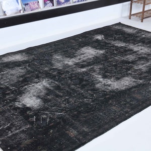 6x9 Oushak  vintage  rug, Turkish  rug, vintage rug, Area rug , overdyed rug, Carpet rug, Turkey rug, black rug, Handmade rug, rugs