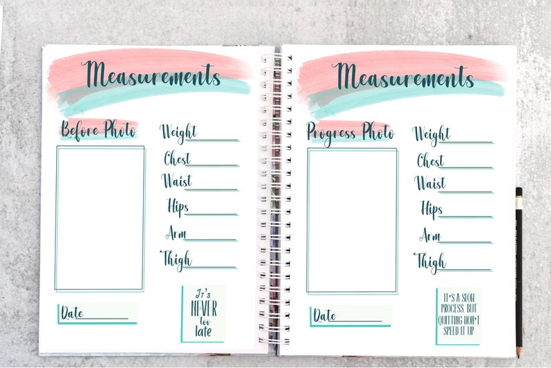 Weight Loss Journal Printable Weight Loss Tracker Instant Etsy