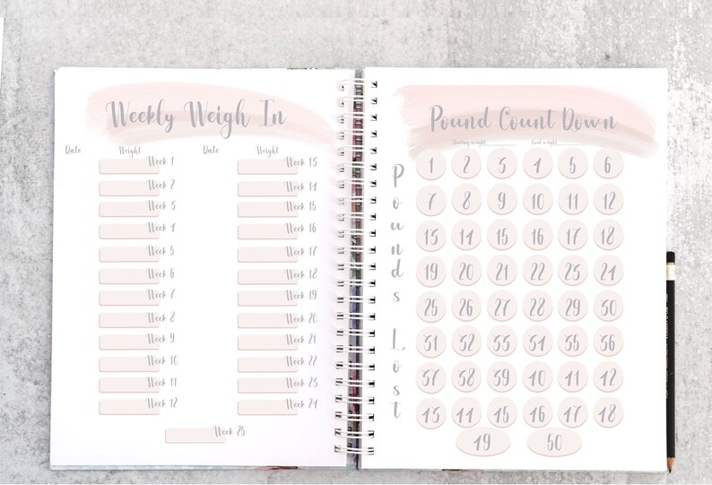 Weight Loss Journal, Printable Weight Loss Tracker, Instant Download Journal Pages, Weekly ...