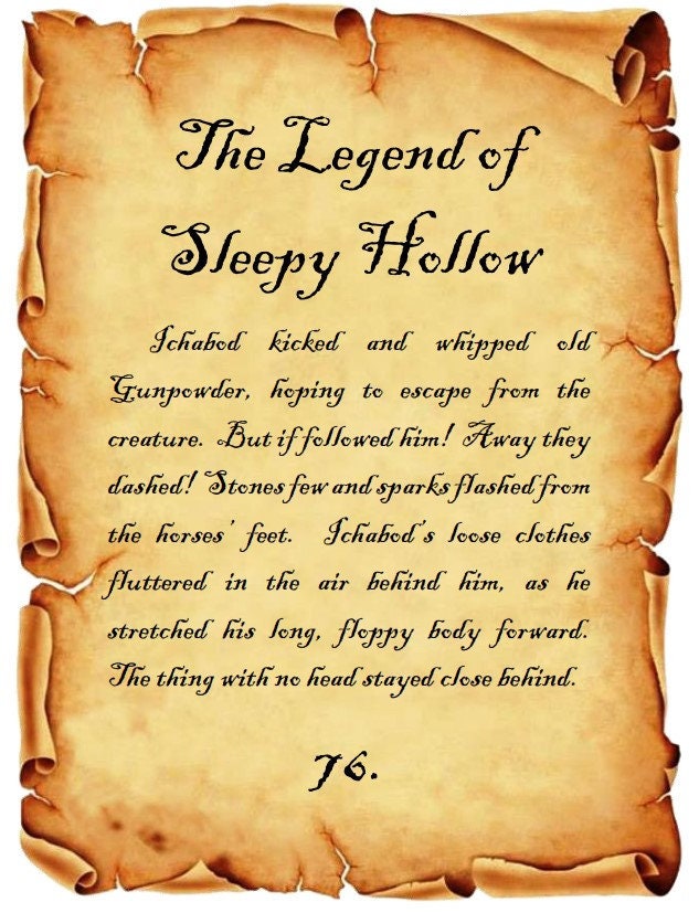 Legend of Sleepy Hollow Book Page Etsy