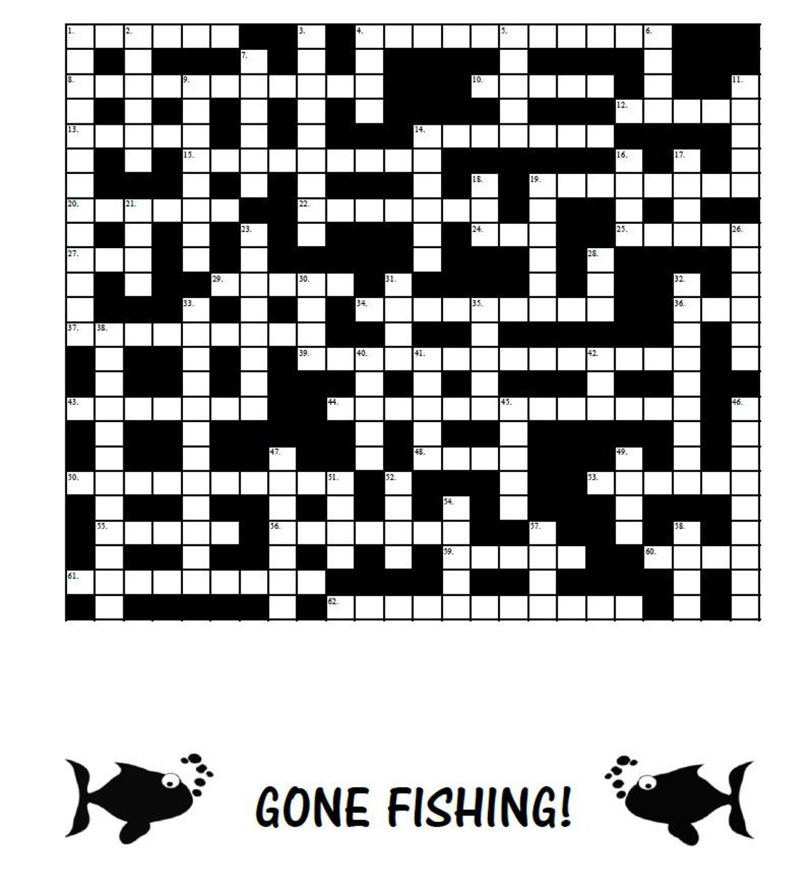 Gone Fishing Fishing Themed Cryptic Crossword Puzzle Etsy
