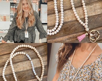 Beaded Lanyard Gift Key Lanyard Nurse Lanyard Nurse Lanyard Id Holder Lanyard Teacher Lanyard Name badge Lanyard Czech Seed Bead