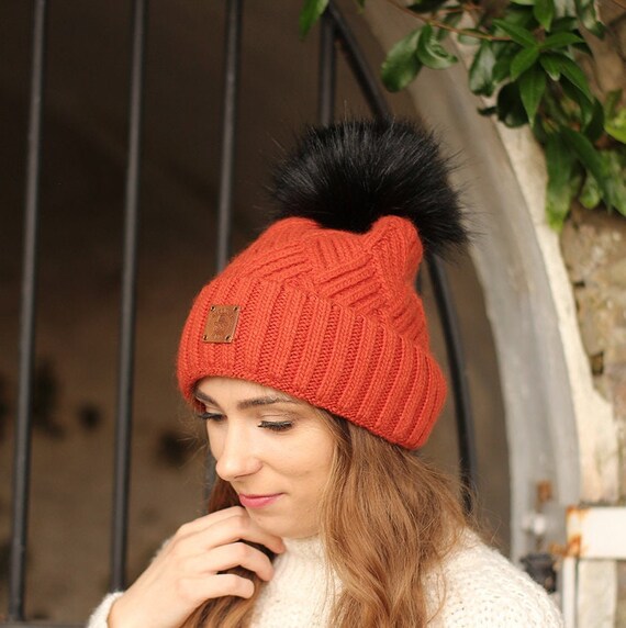 Cashmere Faux Fur Pom Pom Hat Cozy and 
