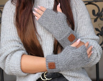 Guanti Senza Dita In Cashmere Per Donna – Scaldamuscoli Lunghi Invernali Morbidi (61,6 Cm) – Regalo Di Natale – Vari Colori