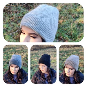 Solid colours Cashmere beanie, Women cashmere hat, Warm and soft cashmere beanie