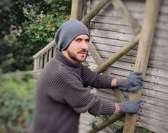 Bonnet ample en cachemire, bonnet léger en cachemire pour hommes, bonnet d'hiver en cachemire pour homme, cadeau pour lui